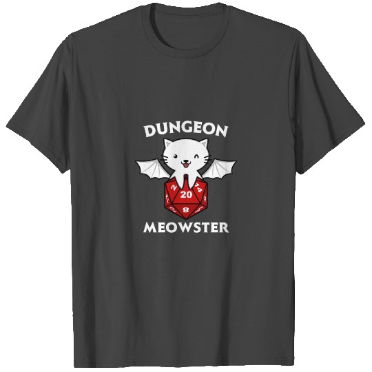 Dungeon Meowster Dungeons And Cats D20 Rpg Cat Gif T Shirts