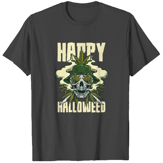 Happy Halloweed Weed Marijuana Stoner Pothead Hall T Shirts