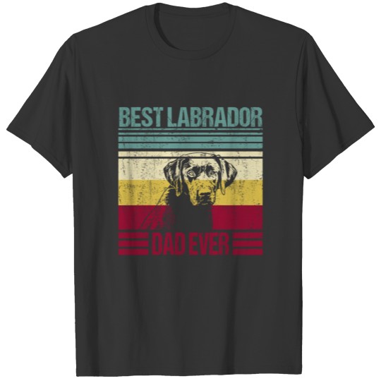 Labrador Best Dad ever Slogan Retro Silhouette T-shirt