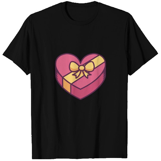 Heart Shaped Gift Box With Bow T Shirts