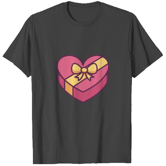 Heart Shaped Gift Box With Bow T Shirts