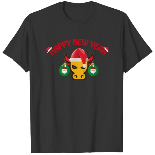 Christmas illustration depicting a bull T-shirt