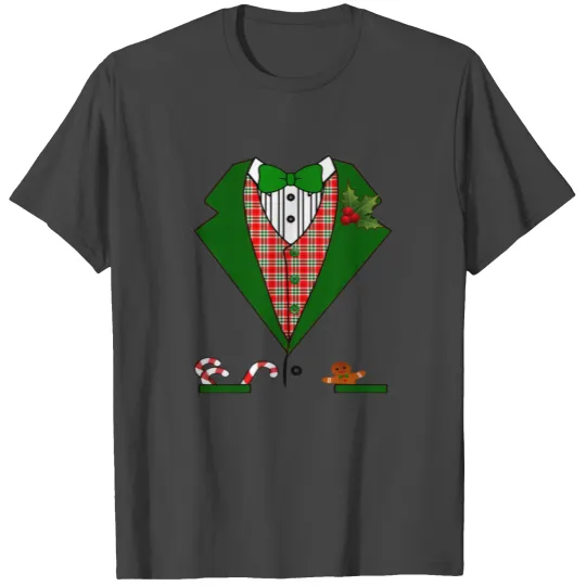 Tuxedo For Men Boys Christmas Red Green T Shirts