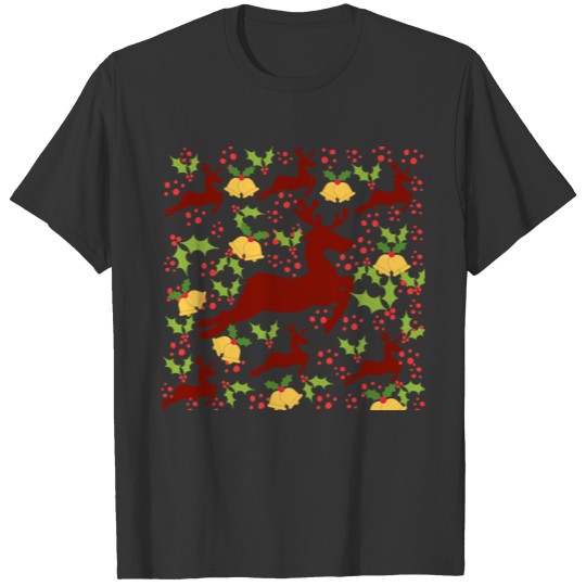 Reindeer Christmas bell print T-shirt
