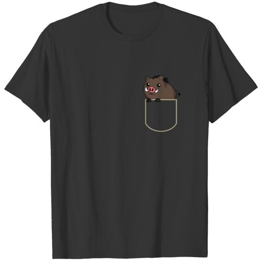 Pig In The Pocket Gift Wild Boar Pocket T Shirts
