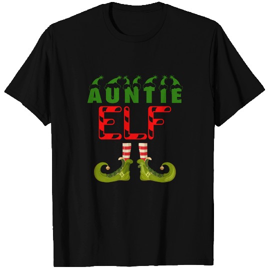 Auntie Elf Funny Group Matching Family Pyjamas T Shirts