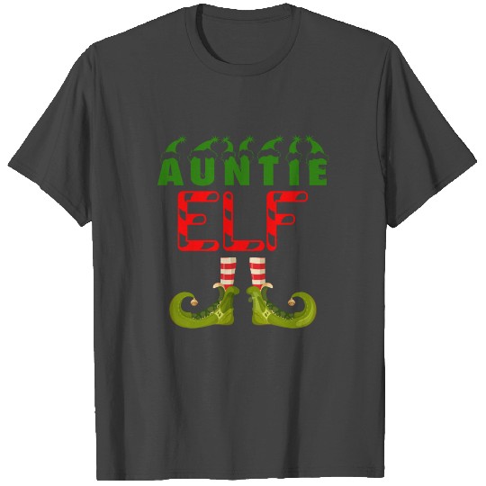 Auntie Elf Funny Group Matching Family Pyjamas T Shirts