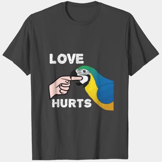 Love Hurts Blue And Gold Macaw Parrot Valentine'S T Shirts