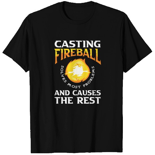 Fireball RPG Mage Tabletop Gaming Gift Geek Role T Shirts