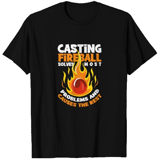 Fireball RPG Mage Geek Role Player Gift Tabletop T Shirts