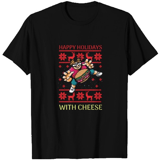 Happy Holidays with Cheese Burger Gaming Gift T Shirts