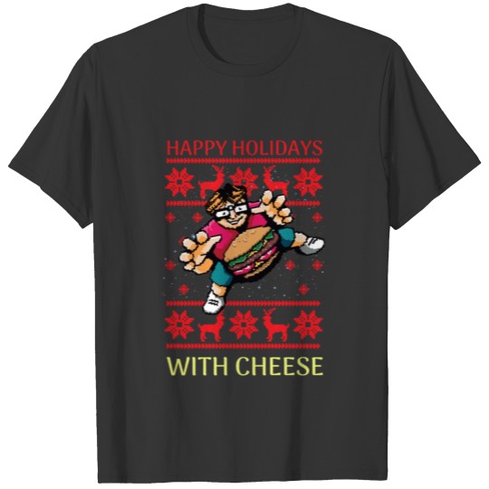 Happy Holidays with Cheese Burger Gaming Gift T Shirts
