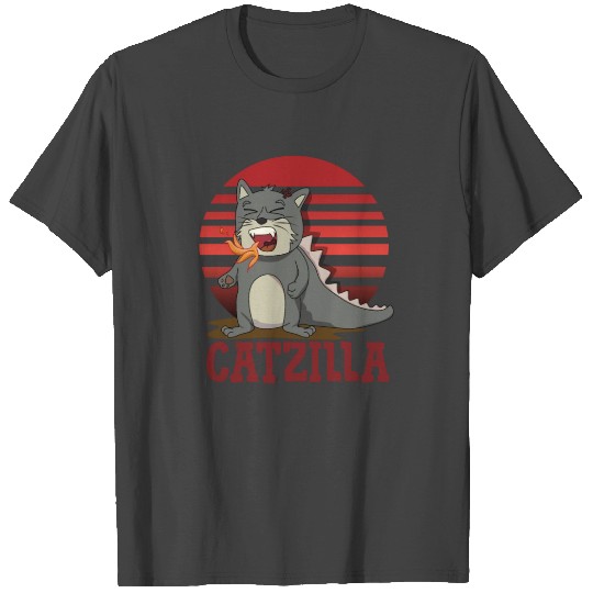 Catzilla Anime kittens Japanese cats T Shirts