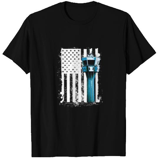 Air Traffic Controller US Flag ATC Flight Control T Shirts