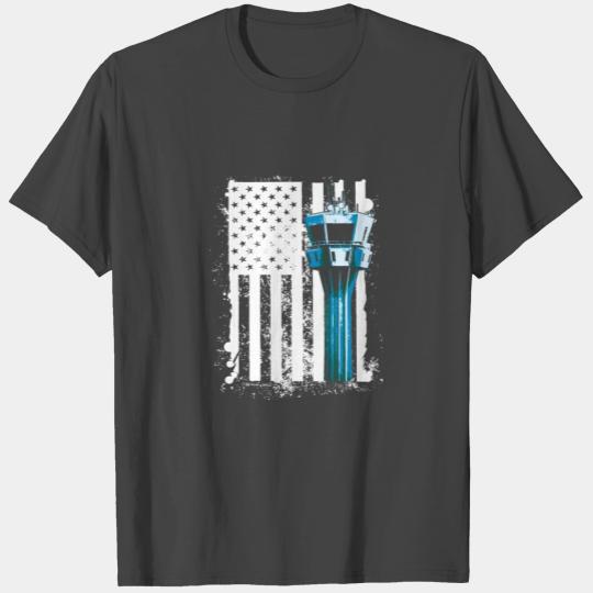 Air Traffic Controller US Flag ATC Flight Control T Shirts