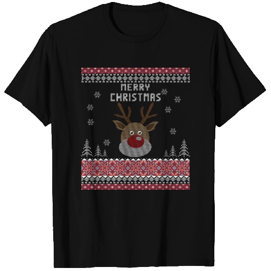 Reindeer Ugly Christmas Deer Rudolf T Shirts