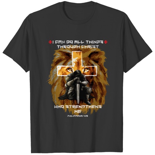 I Can Do All Things Christian Gifts Lion Cross Men T Shirts