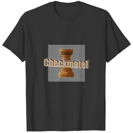 Rook checkmate checkerboard pattern black white T Shirts