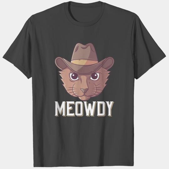 Meowdy Texas Cat Meme Kitten Cowboy Howdy Men Wome T Shirts