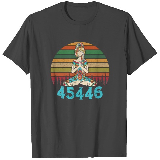 45446 Beige AF 45 against 45 Yoga Namaste T Shirts