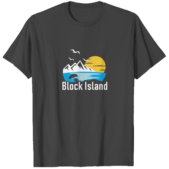 Block Island RI Gift, Retro Cool Beach Design, T Shirts