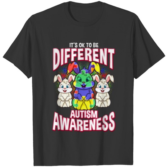 It's OK To Be Different Autism Awareness Bunnies T-shirt