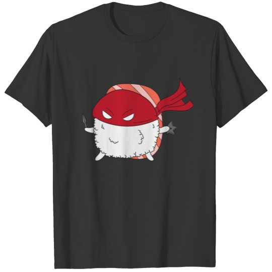 Sushis Ninja Kunai Shuriken Japanese Rice T-shirt