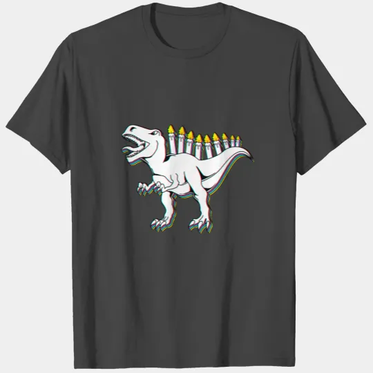 Hanukkah Dino Dinosaur Menorah Chanukkah Jewish T Shirts