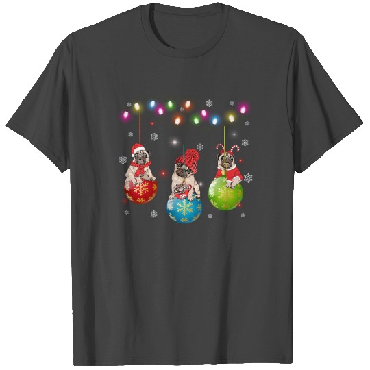 Pug Christmas Balls T Shirts