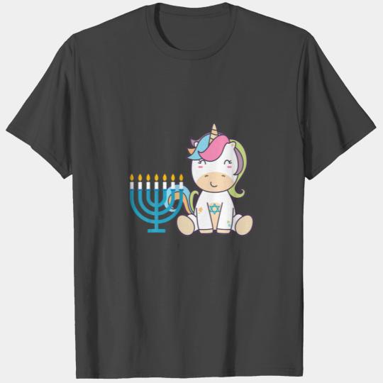 Jewnicorn Funny Hanukkah Unicorn Girl Women T Shirts