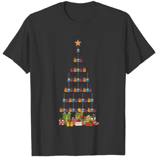 Guitar Christmas Tree Music Lover Merry Xmas Gift T-shirt