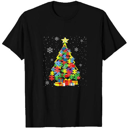 Autism Christmas Tree T Shirts