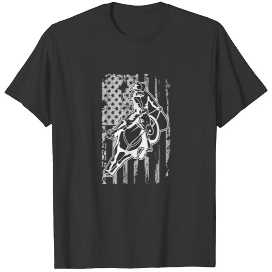 Barrel Racing Racer Horse Racing American Flag T Shirts