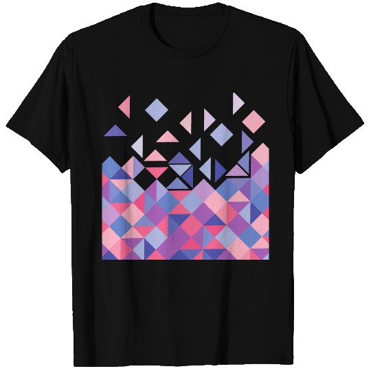 pastel lilac purple blue pink geometric triangles T Shirts
