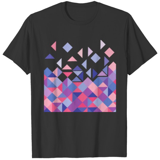 pastel lilac purple blue pink geometric triangles T Shirts