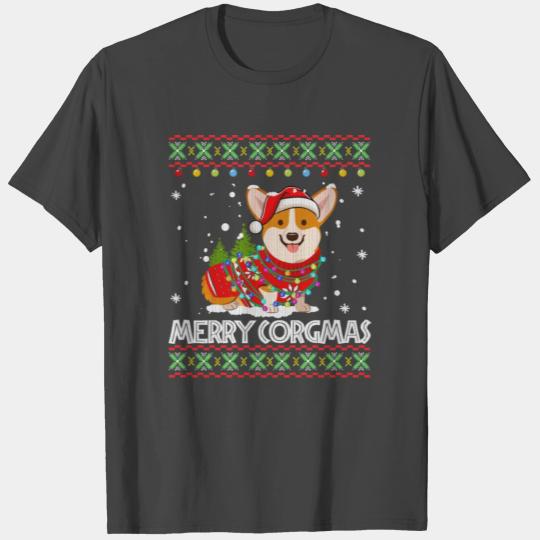 Corgi Dog Merry Corgmas Santa Corgi Ugly Christmas T Shirts