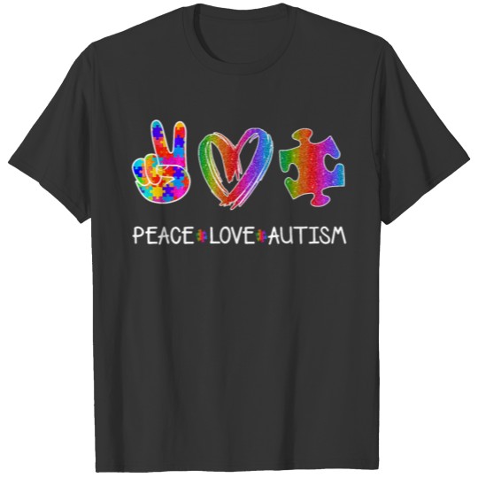 peace love autism awareness T-shirt