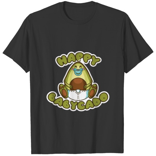 Cute Baby Avocado with diper and pacifier T Shirts