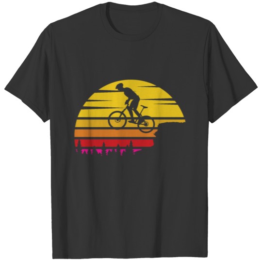 Vintage Sunset MTB Cycling Downhill Bicycle Riding T-shirt