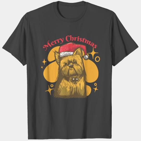 Christmas lovely Yorkie Christmas dogs design T Shirts