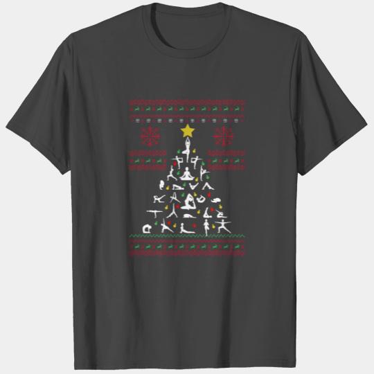 Yoga Christmas Tree Ugly Christmas Fir Tree T Shirts