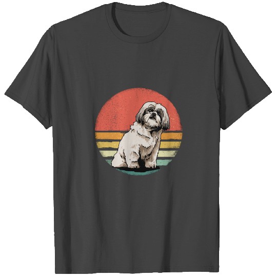 Shih Tzu Dog Lover Retro Vintage 70S Dog Pet Gift T Shirts