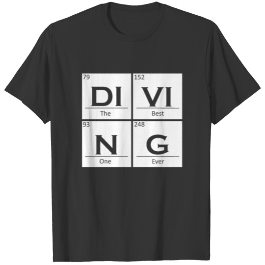 Diver Dive Chemistry Elements Scuba Diving T-shirt
