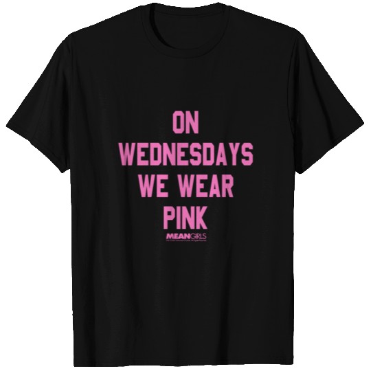 Mean Girls Pink On Wednesday Square Text T Shirts