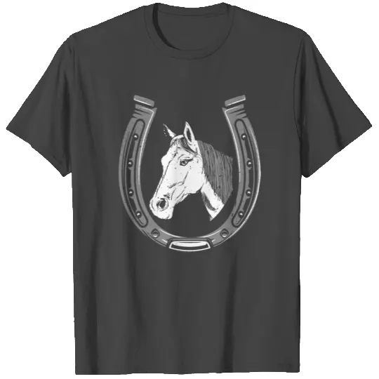 Horse Riding Stable Reiterin Horse With Horseshoe T Shirts