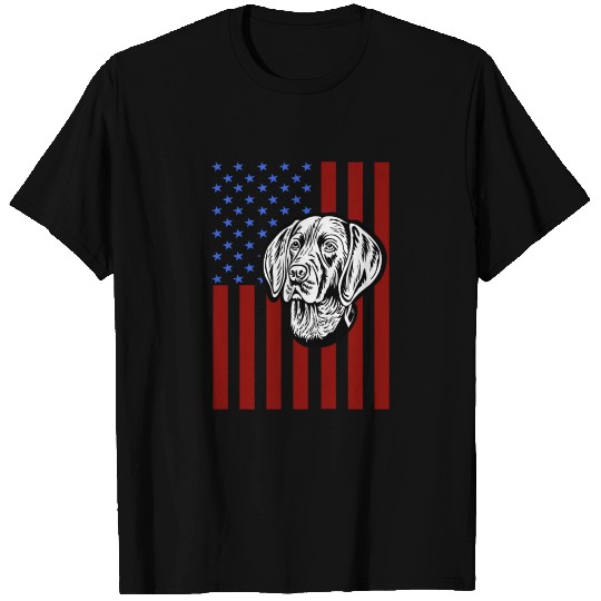 German Shorthaired Pointer Funny American Flag 4th T Shirts