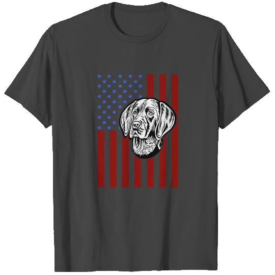 German Shorthaired Pointer Funny American Flag 4th T Shirts