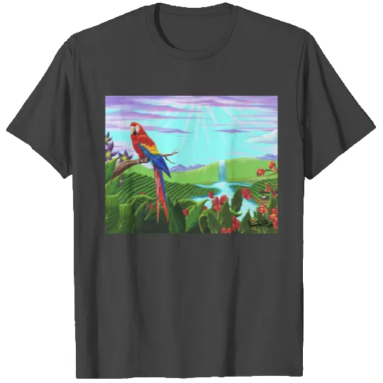 Scarlet Macaw, Exotic Bird of Paradise T Shirts