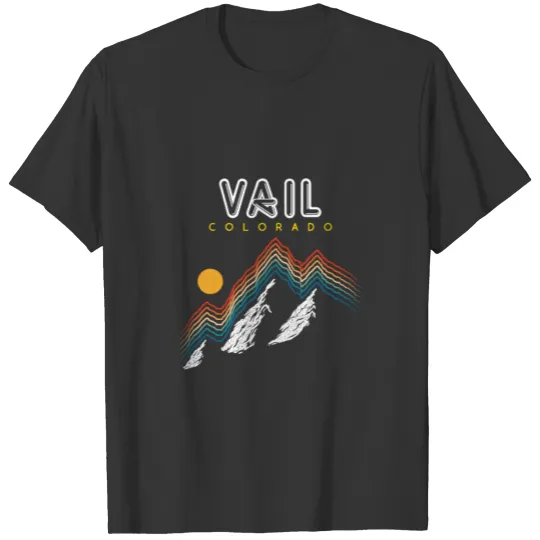 Vail Colorado Usa Ski Resort 1980S Retro T Shirts