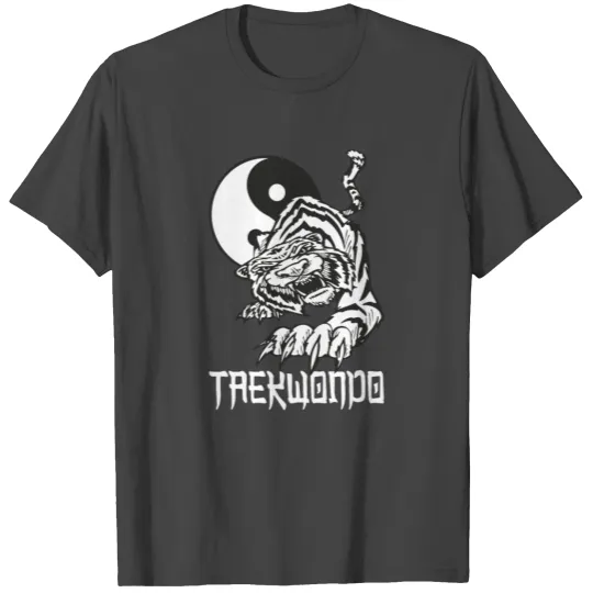 Taekwondo ying yang tiger martial arts T Shirts
